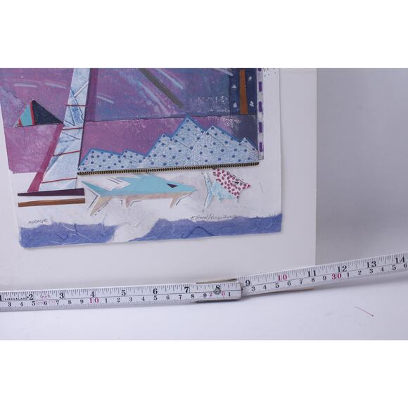 Ellison and Fickinger, Ocean Life, Geometric, Mixed Media, Paper Cut-outs, - Picture 5 of 5